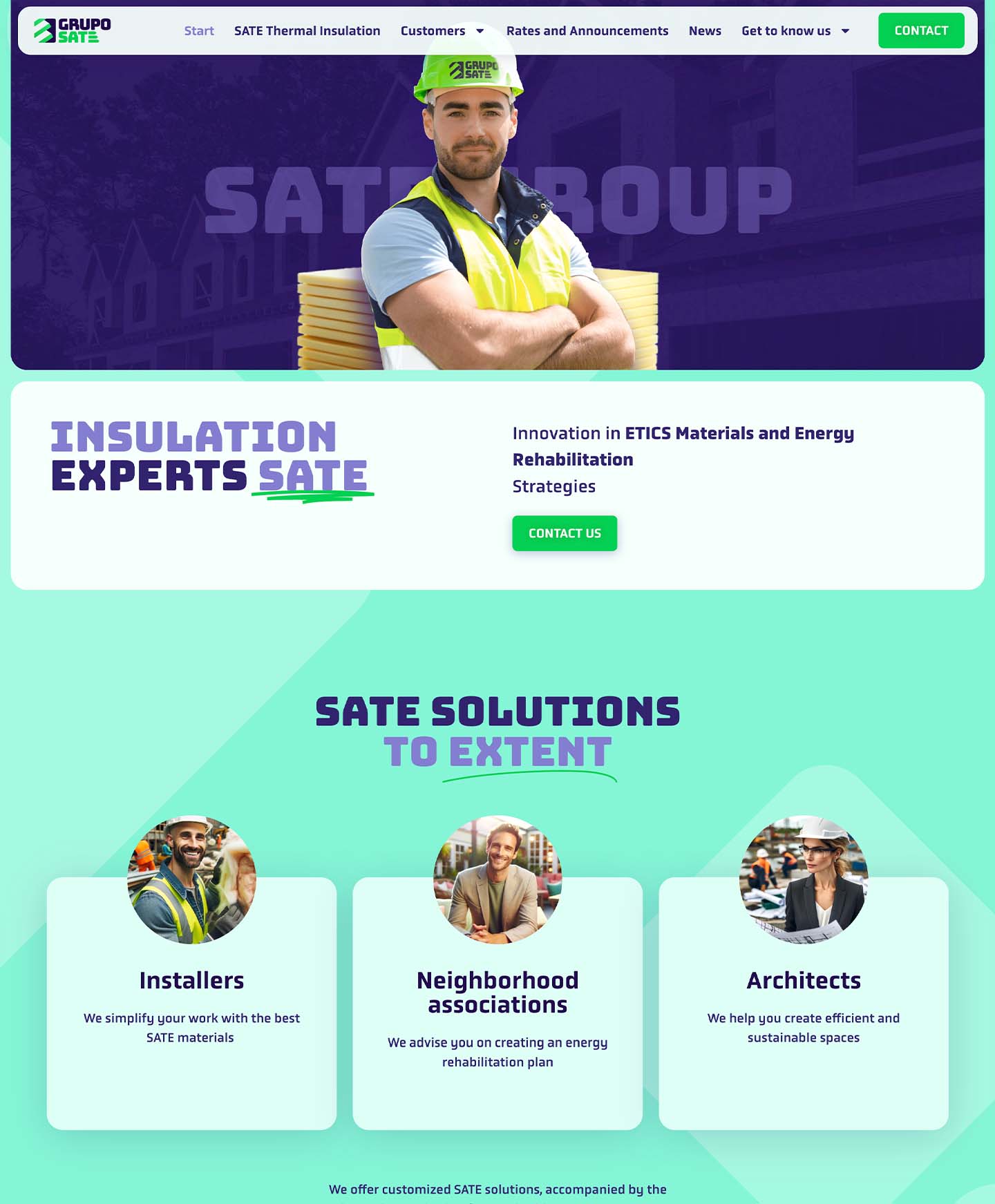 Contractor website mockup