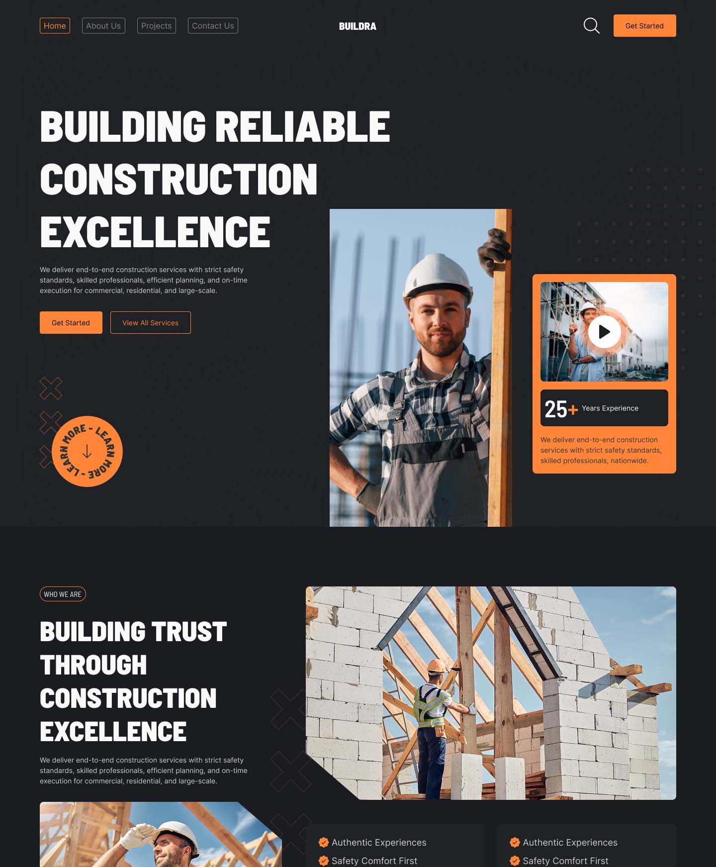 Contractor website mockup